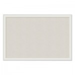 U Brands 2074U00-01 Linen Bulletin Board with Decor Frame, 30 x 20, Natural Surface/White Frame UBR2074U0001