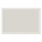 U Brands 2074U00-01 Linen Bulletin Board with Decor Frame, 30 x 20, Natural Surface/White Frame UBR2074U0001