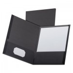 Oxford Linen Finish Twin Pocket Folders, Letter, Black,25/Box OXF53406