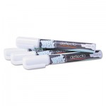 deflecto Liquid Chalk Marker, Chisel, White, 4/Pack DEFSMA510V4WT