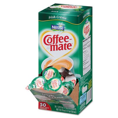 Coffee-mate Liquid Coffee Creamer, Irish Creme, 0.38 oz Mini Cups, 50/Box, 4 Boxes/Carton, 200 Total/Carton