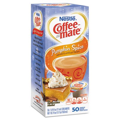 Coffee-mate Liquid Coffee Creamer, Pumpkin Spice, 0.375 oz Mini Cups, 50/Box, 4 Box/Carton NES75520CT