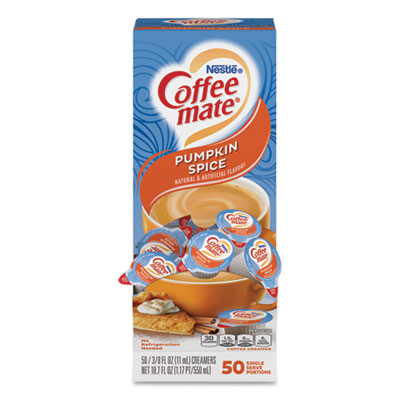 Coffee mate Liquid Coffee Creamer, Pumpkin Spice, 0.38 oz Mini Cups, 50/Box NES75520
