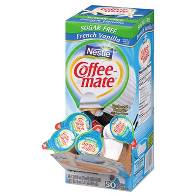 Coffee-mate 50000 91757 Liquid Coffee Creamer, Sugar-Free French Vanilla, 0.38 oz Mini Cups, 50/Box, 4 Boxes