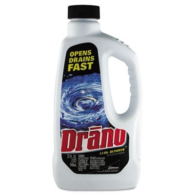Drano Liquid Drain Cleaner, 32oz Safety Cap Bottle, 12/Carton DVOCB001169