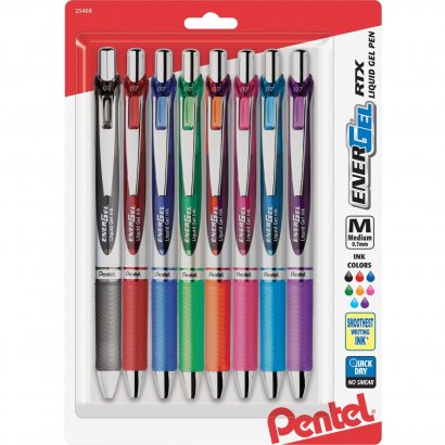 Pentel Liquid Steel Tip Gel Pens BL77BP8M