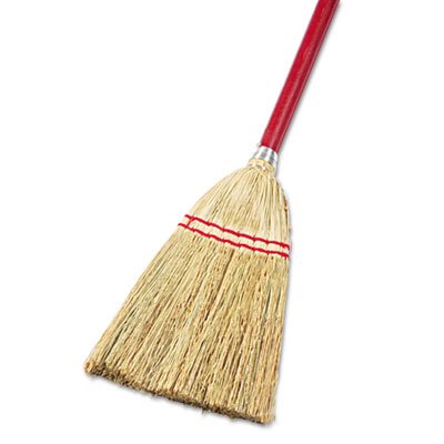 951T Lobby/Toy Broom, Corn Fiber Bristles, 39" Wood Handle, Red/Yellow BWK951TEA