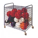 Champion Sports Lockable Ball Storage Cart, 24-Ball Capacity, 37w x 22d x 20h, Black CSILFX