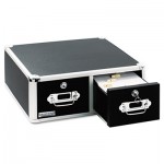 Vaultz Locking 6 x 4 Two-Drawer Index Card Box, 3000-Card Capacity, Black IDEVZ01395
