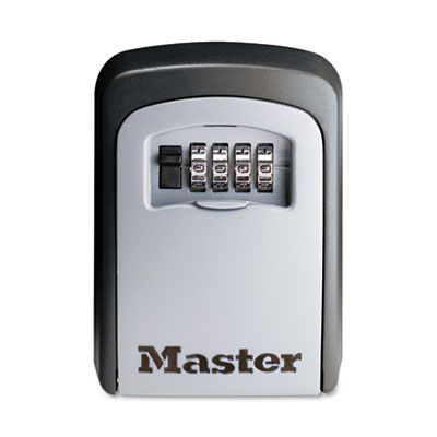 Master Lock Locking Combination 5 Key Steel Box, 3 1/4w x 1 1/2d x 4 5/8h, Black