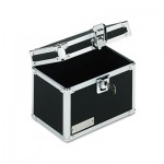Vaultz Locking Index Card File with Flip Top Holds 450 4 x 6 Cards, Black IDEVZ01171