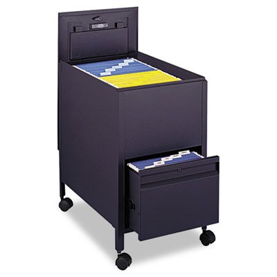 Safco Locking Mobile Tub File With Drawer, Letter Size, 17w x 26d x 28h, Black SAF5364BL