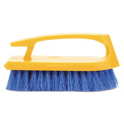 Rubbermaid Commercial FG648200COBLT Long Handle Scrub Brush, 6" Brush, Yellow Plastic Handle/Blue Bristles RCP6482COB