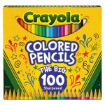 Crayola Long-Length Colored Pencil Set, 3.3 mm, 2B (#1), Assorted Lead/Barrel Colors, 100/Pack CYO688100
