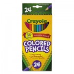 Crayola 684024 Long-Length Colored Pencil Set, 3.3 mm, 2B (#1), Assorted Lead/Barrel Colors, 24/Pack CYO684024