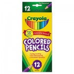 Crayola 684012 Long-Length Colored Pencil Set, 3.3 mm, 2B (#1), Assorted Lead/Barrel Colors, Dozen CYO684012