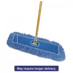 Looped-End Dust Mop Kit, 36 x 5, 60" Metal/Wood Handle, Blue/Natural BWKHL365BSPC
