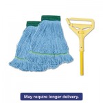 Looped-End Mop Kit, Medium, 60" Metal/Polypropylene Handle, Blue/Yellow BWK400MBC