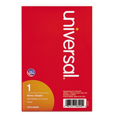 UNV46500 Loose Memo Sheets, 4 x6, White, 500 Sheets/Pack UNV46500