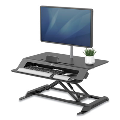 Fellowes Lotus LT Sit-Stand Workstation, 34.38" x 28.38" x 7.62", Black FEL8215001