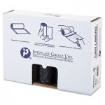 WSLW3858SHK Low-Density Can Liner, 38 x 58, 60gal, 1.4mil, Black, 20/Roll, 5 Rolls/Carton IBSSLW3858SHK