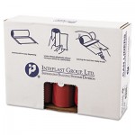 WSL4046R Low-Density Can Liner, 40 x 46, 45gal, 1.3mil, Red, 20/Roll, 5 Rolls/Carton IBSSL4046R