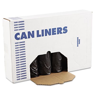 BWK 4347H Low-Density Can Liners, 56gal, .60mil, 43 x 47, Black, 25 Bags/Roll, 4 Rolls/CT BWK4347H