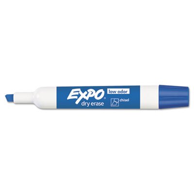 EXPO Low Odor Dry Erase Marker, Chisel Tip, Blue, Dozen SAN80003