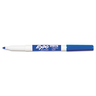 EXPO Low Odor Dry Erase Marker, Fine Point, Blue, Dozen SAN86003