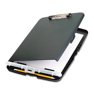 Officemate Low Profile Storage Clipboard, 1/2" Capacity, Holds 9w x 12h, Charcoal OIC83303