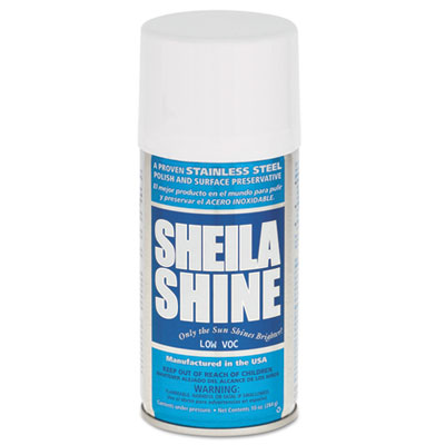 Sheila Shine Low Voc Stainless Steel Cleaner and Polish, 10 oz Spray Can, 12/Carton SSISSCA10