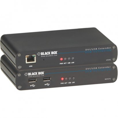 Black Box LRX Series KVM Extender - DVI-D, USB 2.0, RS232, Audio, Single-Access, CATx ACU5700A