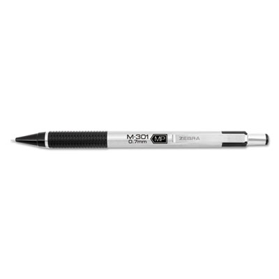 Zebra M-301 Mechanical Pencil, 0.7 mm, HB (#2.5), Black Lead, Steel/Black Accents Barrel ZEB54310