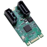 SYBA Multimedia M.2 B+M Key 22x42 PCIe To 2 Port SATA III RAID Adapter Card SI-ADA40126