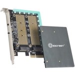 IO Crest M.2 M-key and M.2 B-key SSD RGB Adapter Card with Heatsink 12V ARGB PIN