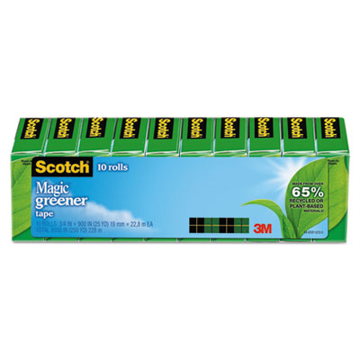 Scotch 812-10P Magic Greener Tape, 3/4" x 900", 1" Core, Clear, 10/Pack MMM81210P