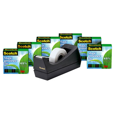 Scotch 812-6PC38 Magic Greener Tape, with C38 Dispenser, 3/4" x 900", 6/Pack MMM8126PC38