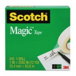Scotch 81011296 Magic Tape, 1" x 1296", 1" Core, Clear MMM81011296