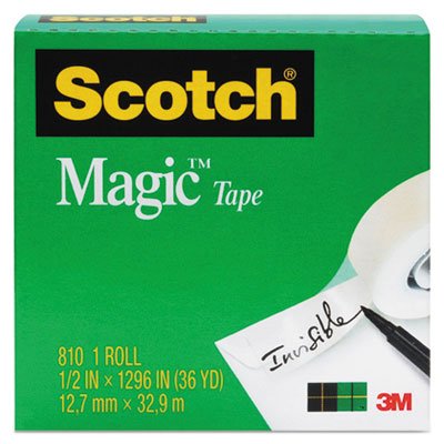 Scotch 810341296 Magic Tape, 3/4" x 1296", 1" Core, Clear MMM810341296