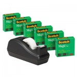 Scotch Magic Tape, 3/4" x 1000", 1" Core, Black, 6/Pack MMM810C40BK