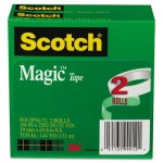Scotch Magic Tape, 3/4" x 2592", 3" Core, 2/Pack MMM8102P3472