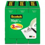 Scotch Magic Tape Refill, 3/4" x 1000", 1" Core, Clear, 3/Pack MMM810K3