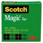 Scotch 810 Magic Tape Refill, 3/4" x 2592", 3" Core, Clear MMM810342592