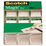 Scotch Magic Tape, Refillable Dispenser, 3/4" x 300", 3/Pack MMM3105