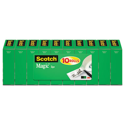 Scotch Magic Tape Value Pack, 3/4" x 1000", 1" Core, Clear, 10/Pack MMM810P10K