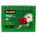 Scotch Magic Tape Value Pack, 3/4" x 1000", 1" Core, Clear, 16/Pack MMM810K16