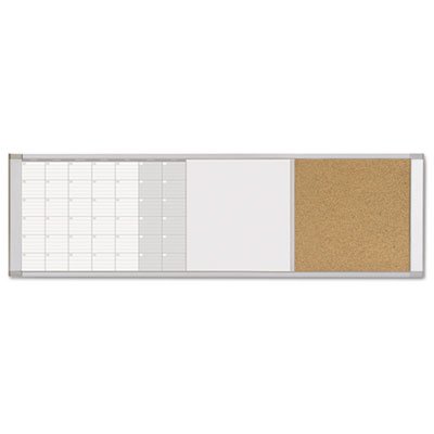 Magnetic Calendar Combo Board, 48 x 18, Aluminum Frame BVCXA429993700