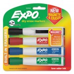 EXPO Magnetic Dry Erase Marker, Broad Chisel Tip, Assorted Colors, 4/Pack SAN1944728
