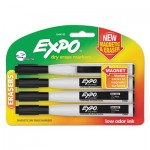 EXPO Magnetic Dry Erase Marker, Fine Bullet Tip, Black, 4/Pack SAN1944745