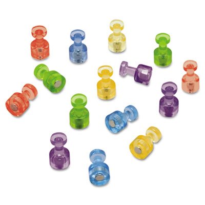 Quartet Magnetic Push Pins for Magnetic Planning Boards, Assorted Colors, 20/Pack QRTMPPC